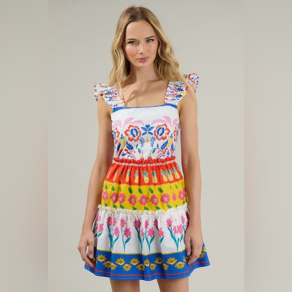 NEW “Sugarlips” Olympia Floral Ruffle Tiered Mini Dress